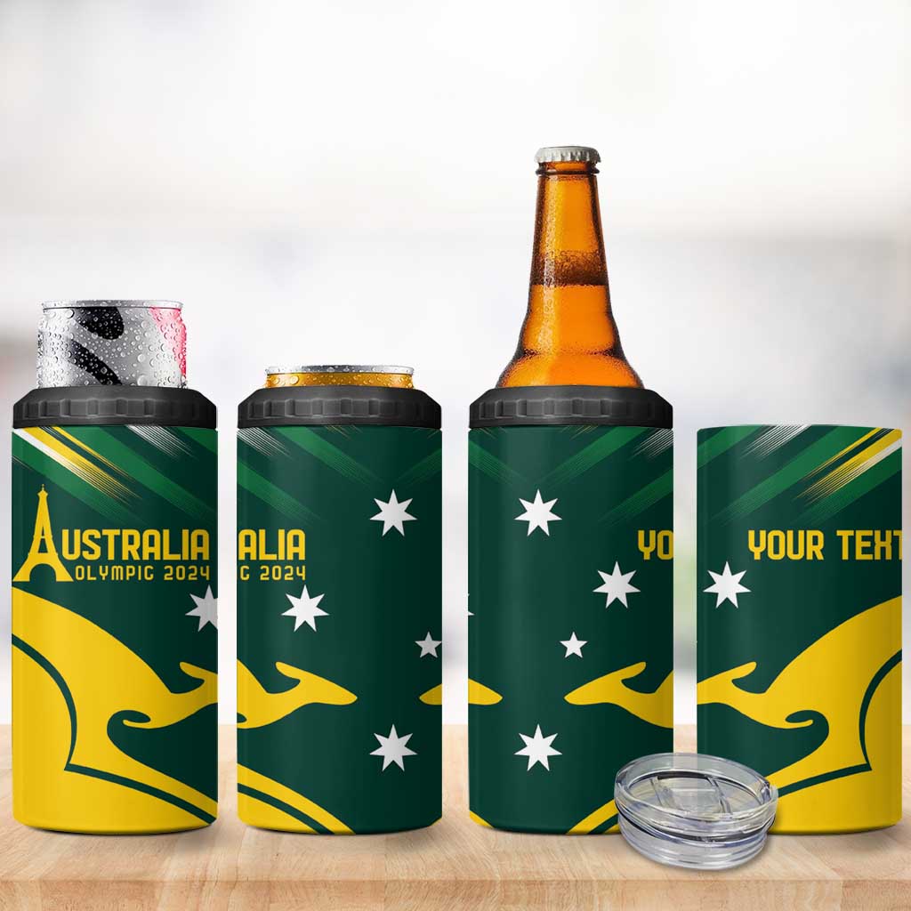 Personalised Australia Go Paris 2024 4 in 1 Can Cooler Tumbler National Color Ver2