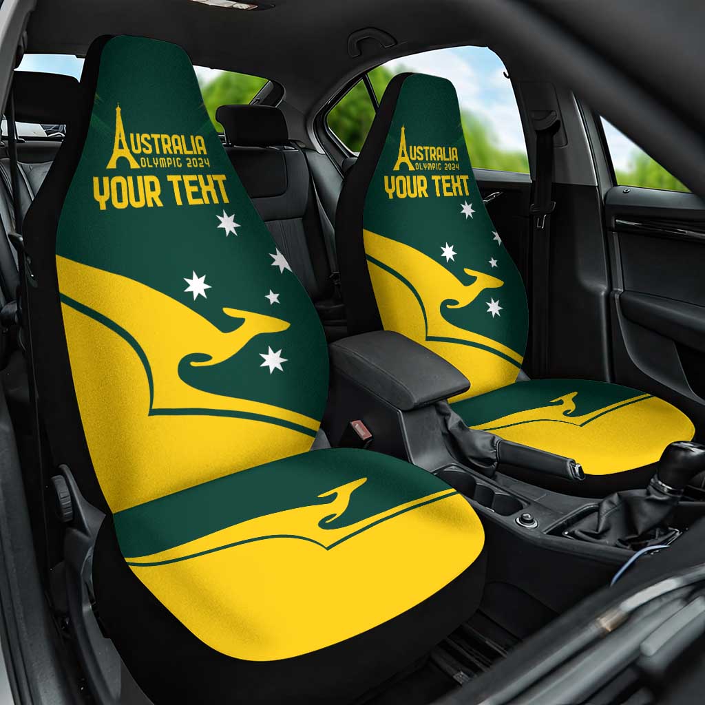 Personalised Australia Go Paris 2024 Car Seat Cover National Color Ver2