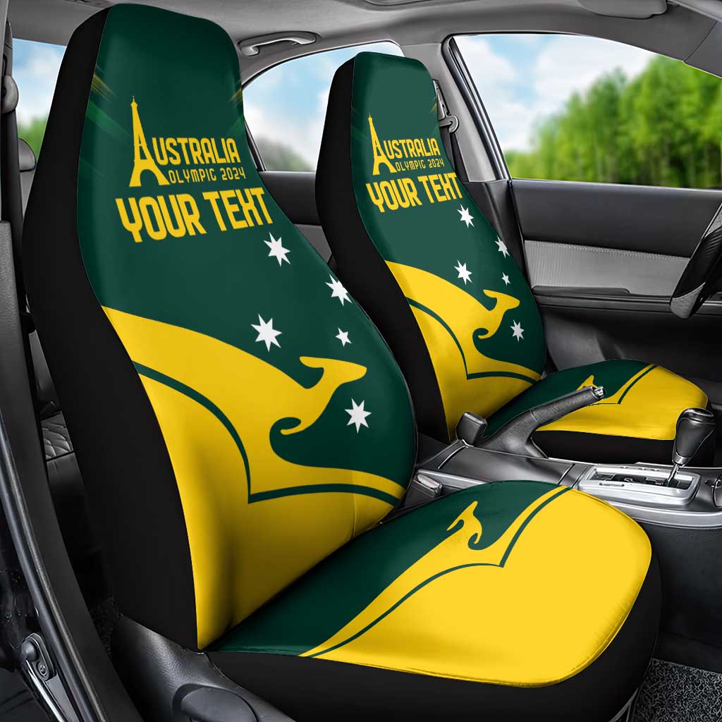 Personalised Australia Go Paris 2024 Car Seat Cover National Color Ver2