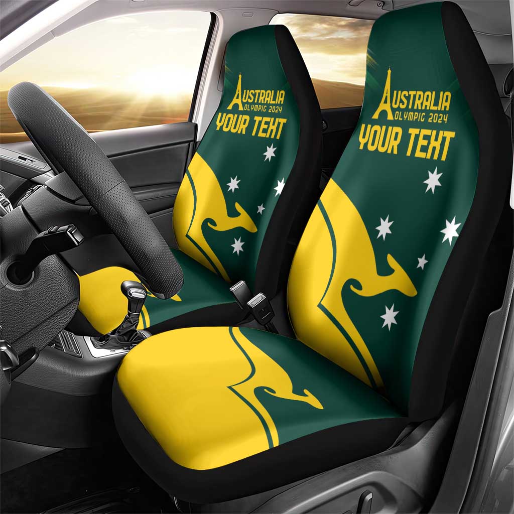 Personalised Australia Go Paris 2024 Car Seat Cover National Color Ver2