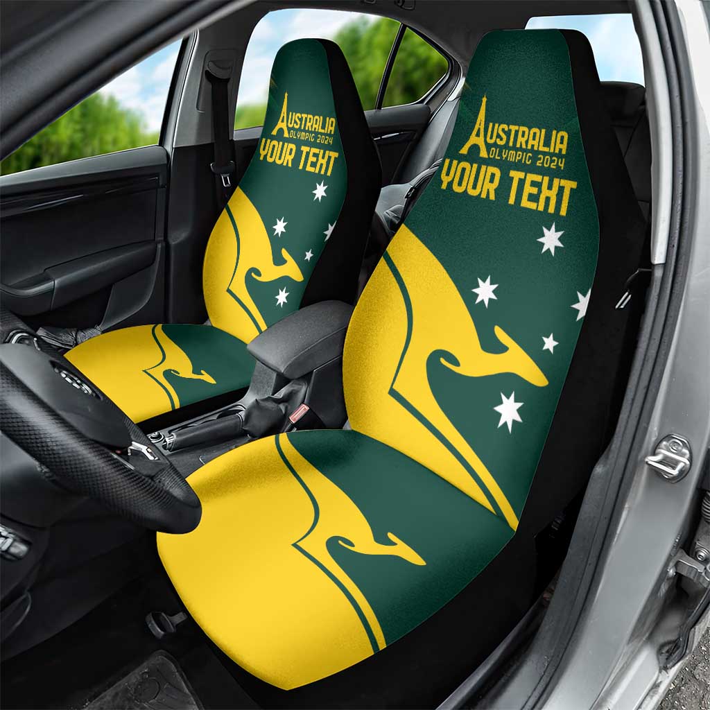Personalised Australia Go Paris 2024 Car Seat Cover National Color Ver2