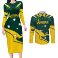 Personalised Australia Go Paris 2024 Couples Matching Long Sleeve Bodycon Dress and Long Sleeve Button Shirt National Color Ver2