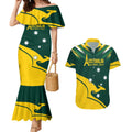 Personalised Australia Go Paris 2024 Couples Matching Mermaid Dress and Hawaiian Shirt National Color Ver2