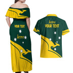 Personalised Australia Go Paris 2024 Couples Matching Off Shoulder Maxi Dress and Hawaiian Shirt National Color Ver2