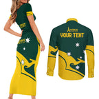 Personalised Australia Go Paris 2024 Couples Matching Short Sleeve Bodycon Dress and Long Sleeve Button Shirt National Color Ver2