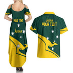 Personalised Australia Go Paris 2024 Couples Matching Summer Maxi Dress and Hawaiian Shirt National Color Ver2