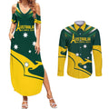Personalised Australia Go Paris 2024 Couples Matching Summer Maxi Dress and Long Sleeve Button Shirt National Color Ver2