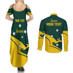 Personalised Australia Go Paris 2024 Couples Matching Summer Maxi Dress and Long Sleeve Button Shirt National Color Ver2