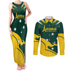 Personalised Australia Go Paris 2024 Couples Matching Tank Maxi Dress and Long Sleeve Button Shirt National Color Ver2