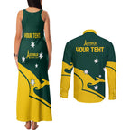 Personalised Australia Go Paris 2024 Couples Matching Tank Maxi Dress and Long Sleeve Button Shirt National Color Ver2