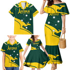 Personalised Australia Go Paris 2024 Family Matching Mermaid Dress and Hawaiian Shirt National Color Ver2