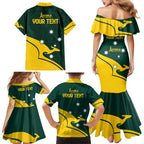 Personalised Australia Go Paris 2024 Family Matching Mermaid Dress and Hawaiian Shirt National Color Ver2