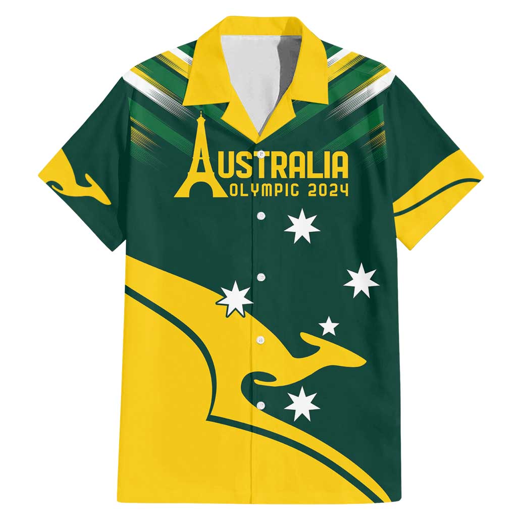 Personalised Australia Go Paris 2024 Family Matching Mermaid Dress and Hawaiian Shirt National Color Ver2
