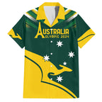 Personalised Australia Go Paris 2024 Family Matching Off Shoulder Short Dress and Hawaiian Shirt National Color Ver2