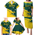 Personalised Australia Go Paris 2024 Family Matching Puletasi and Hawaiian Shirt National Color Ver2