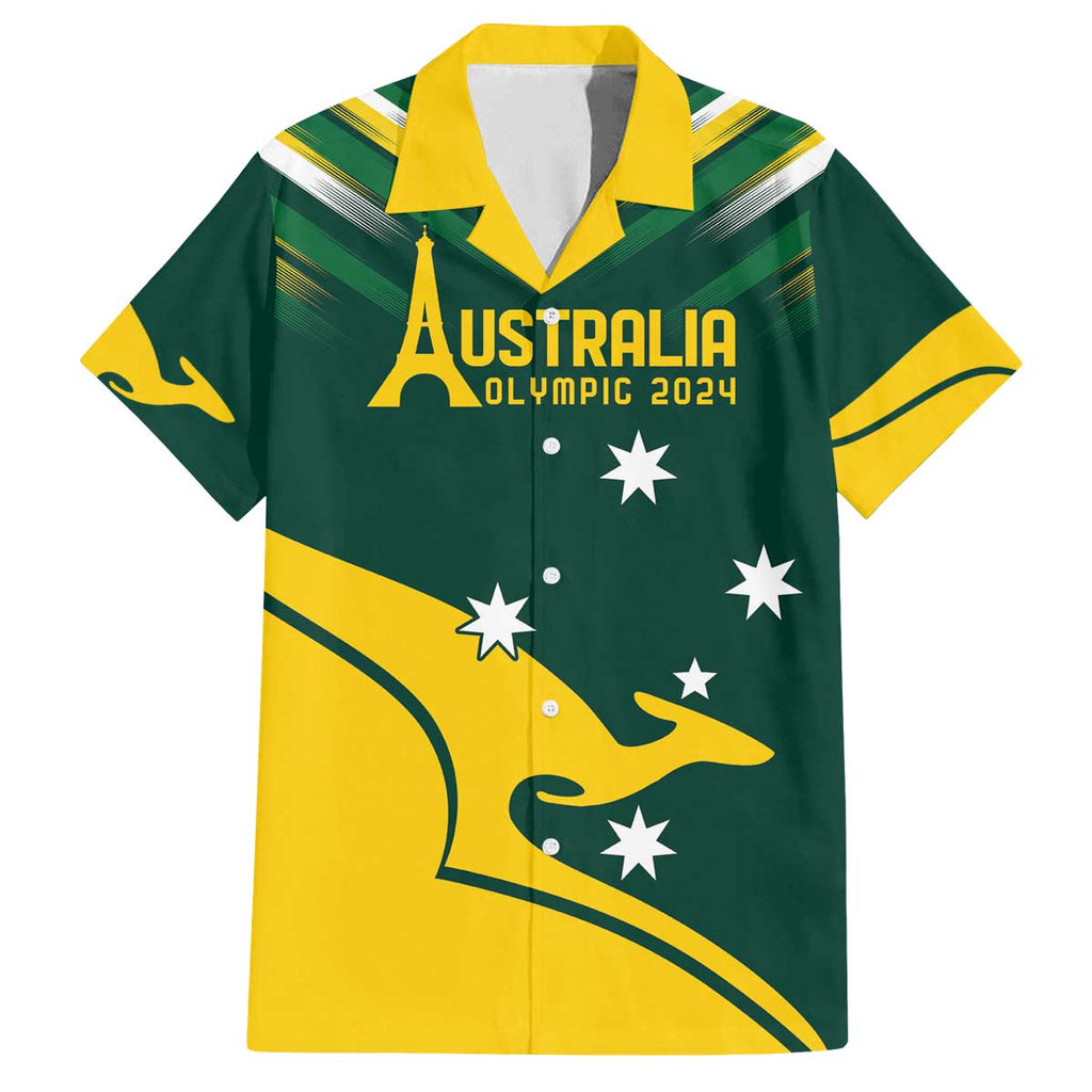 Personalised Australia Go Paris 2024 Family Matching Puletasi and Hawaiian Shirt National Color Ver2