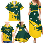 Personalised Australia Go Paris 2024 Family Matching Summer Maxi Dress and Hawaiian Shirt National Color Ver2