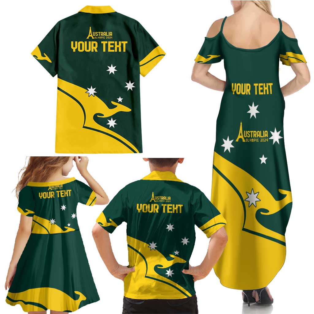 Personalised Australia Go Paris 2024 Family Matching Summer Maxi Dress and Hawaiian Shirt National Color Ver2