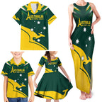 Personalised Australia Go Paris 2024 Family Matching Tank Maxi Dress and Hawaiian Shirt National Color Ver2