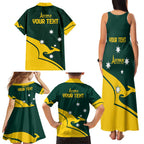 Personalised Australia Go Paris 2024 Family Matching Tank Maxi Dress and Hawaiian Shirt National Color Ver2