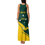 Personalised Australia Go Paris 2024 Family Matching Tank Maxi Dress and Hawaiian Shirt National Color Ver2