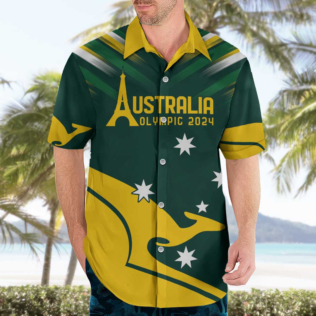 Personalised Australia Go Paris 2024 Hawaiian Shirt National Color Ver2