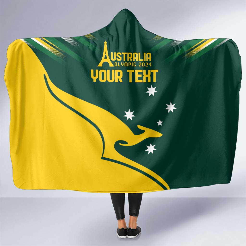Personalised Australia Go Paris 2024 Hooded Blanket National Color Ver2