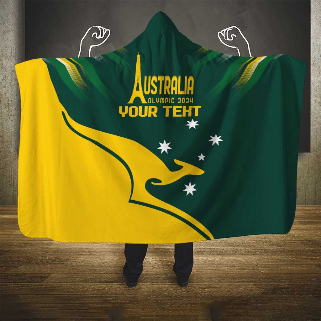 Personalised Australia Go Paris 2024 Hooded Blanket National Color Ver2
