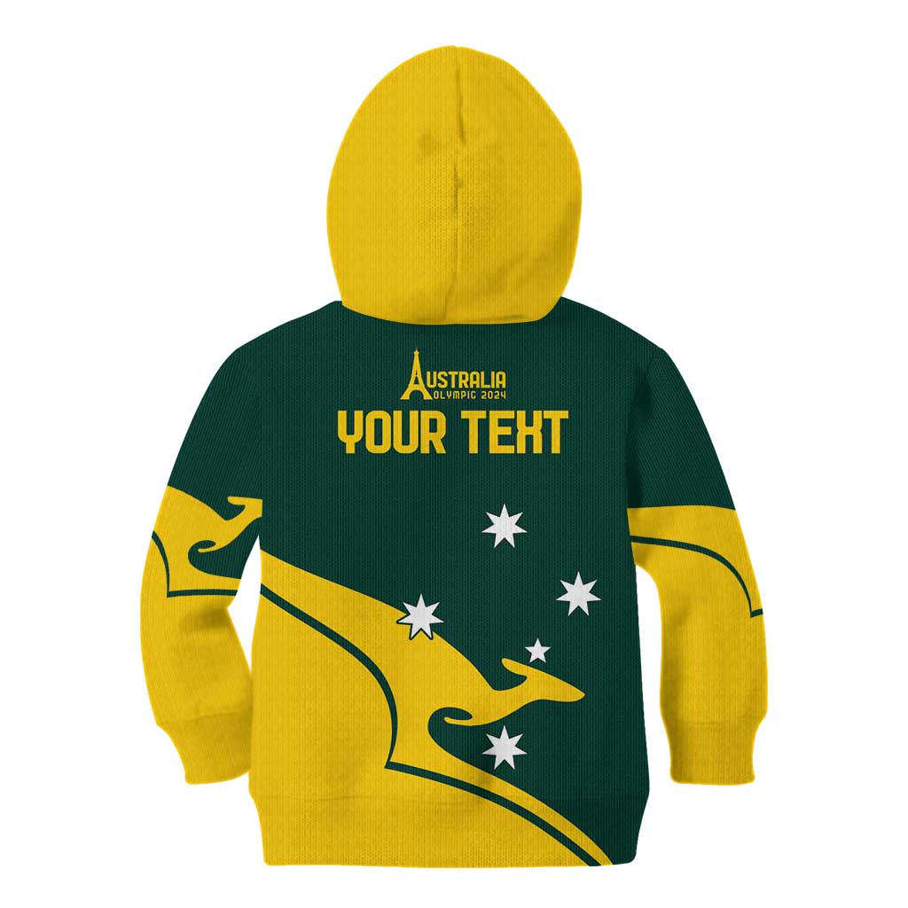 Personalised Australia Go Paris 2024 Kid Hoodie National Color Ver2