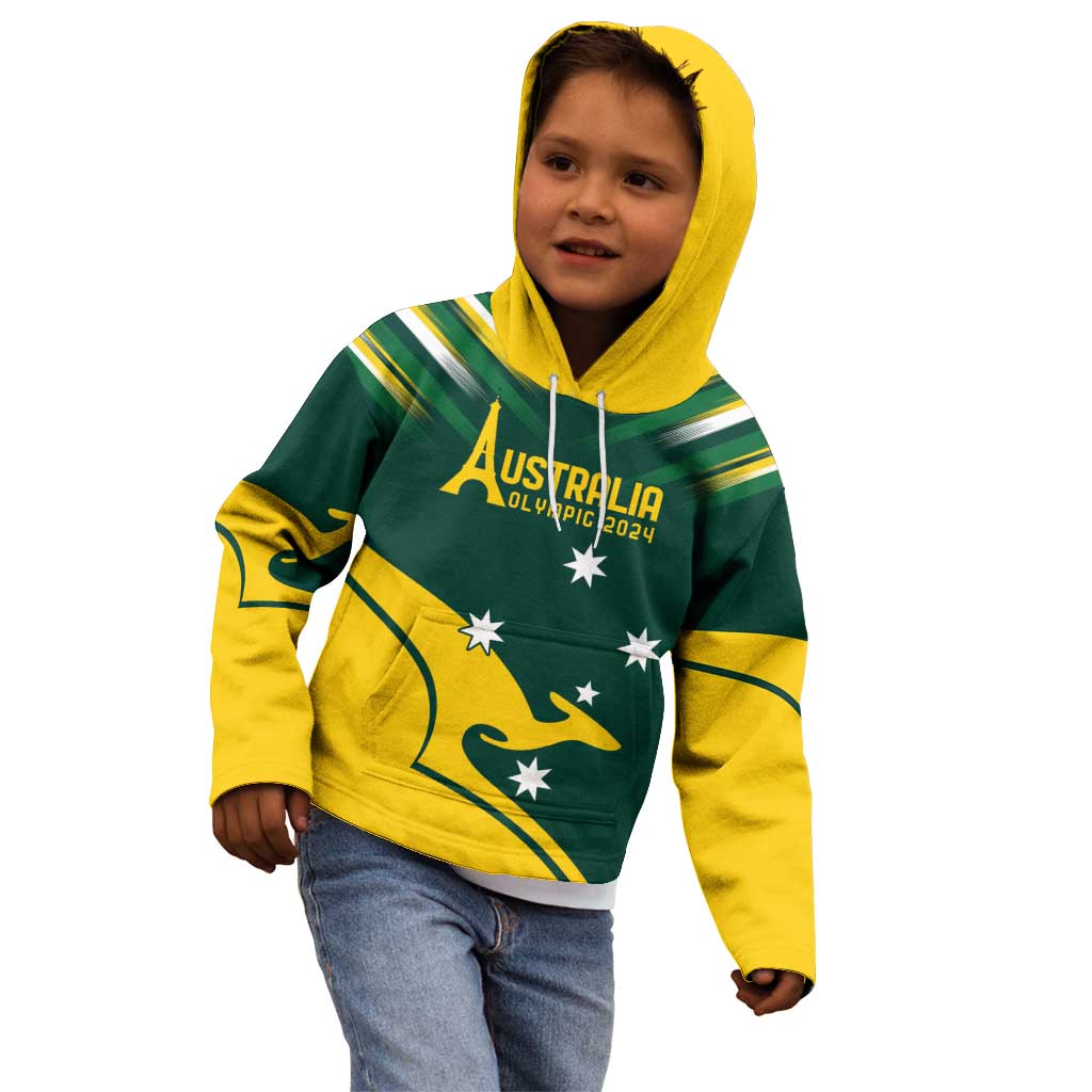 Personalised Australia Go Paris 2024 Kid Hoodie National Color Ver2