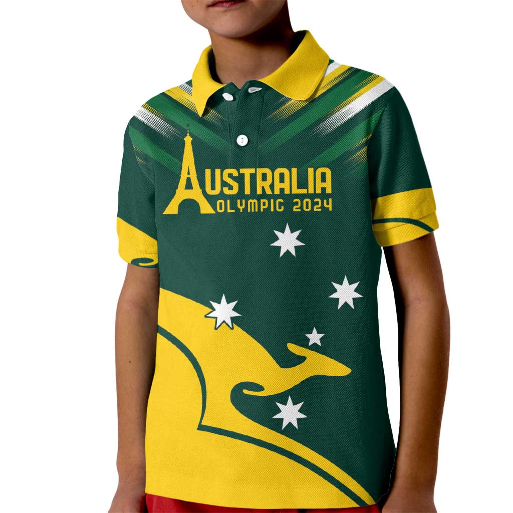 Personalised Australia Go Paris 2024 Kid Polo Shirt National Color Ver2