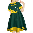 Personalised Australia Go Paris 2024 Kid Short Sleeve Dress National Color Ver2