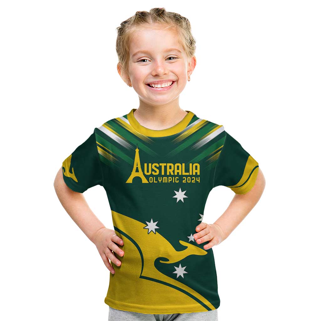 Personalised Australia Go Paris 2024 Kid T Shirt National Color Ver2
