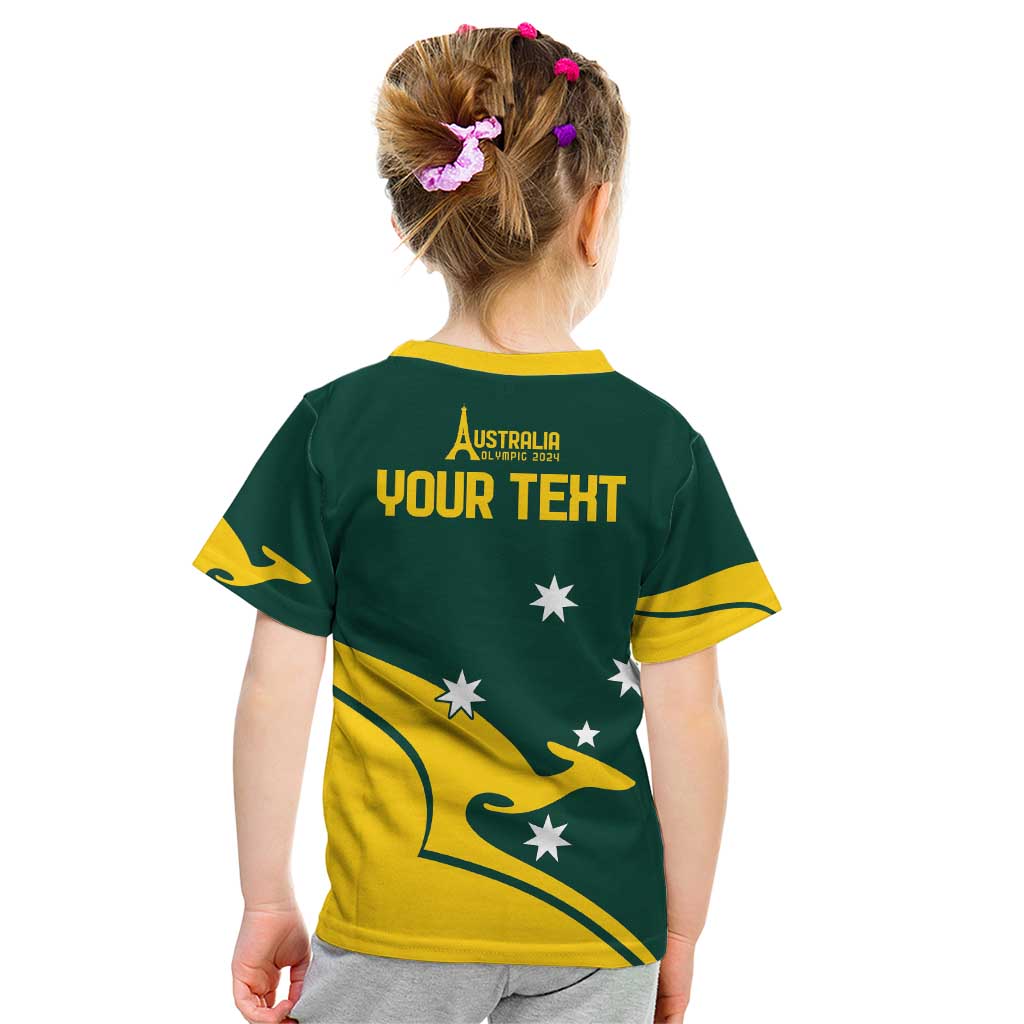 Personalised Australia Go Paris 2024 Kid T Shirt National Color Ver2
