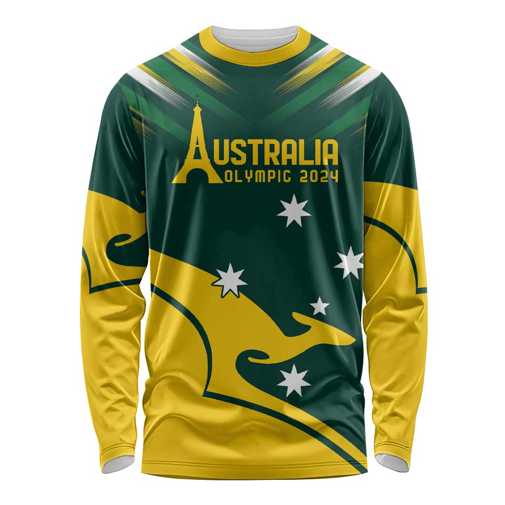 Personalised Australia Go Paris 2024 Long Sleeve Shirt National Color Ver2