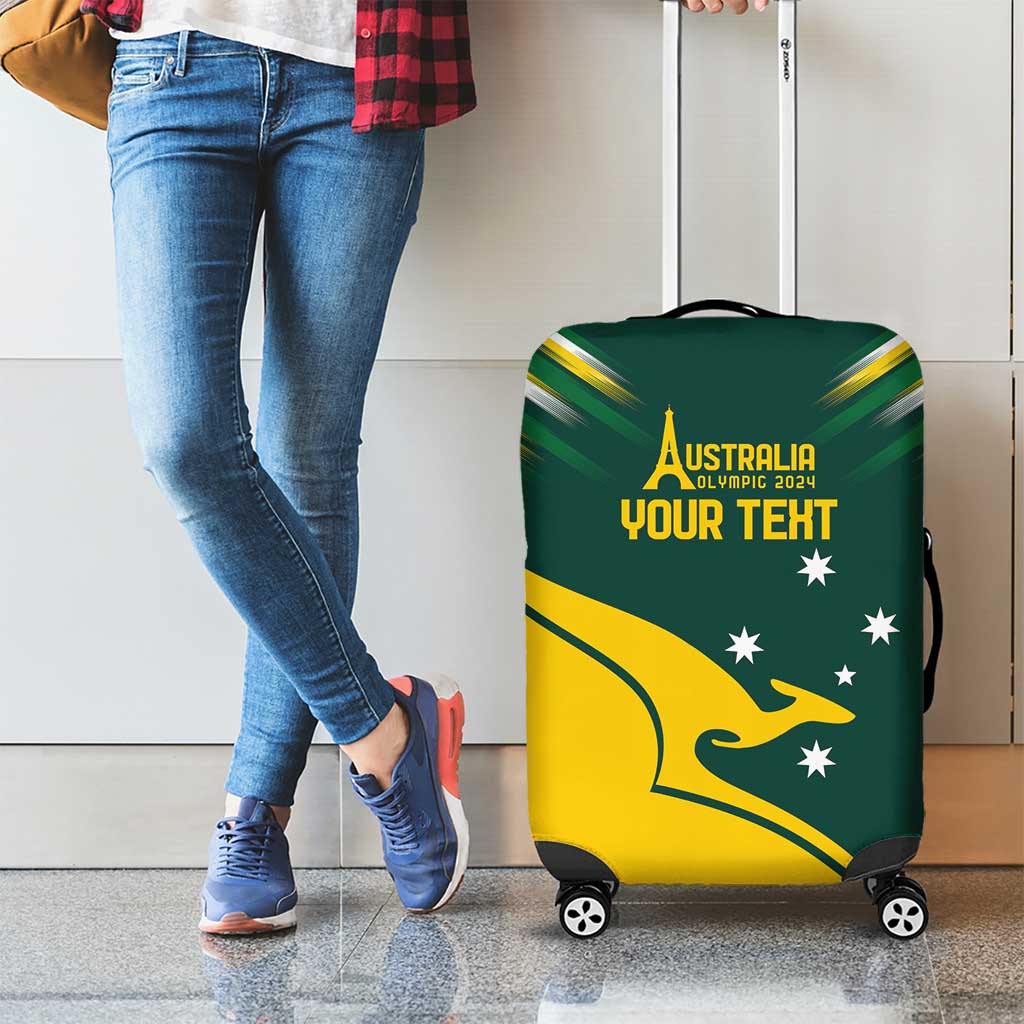 Personalised Australia Go Paris 2024 Luggage Cover National Color Ver2