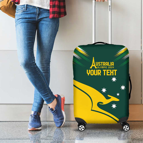 Personalised Australia Go Paris 2024 Luggage Cover National Color Ver2