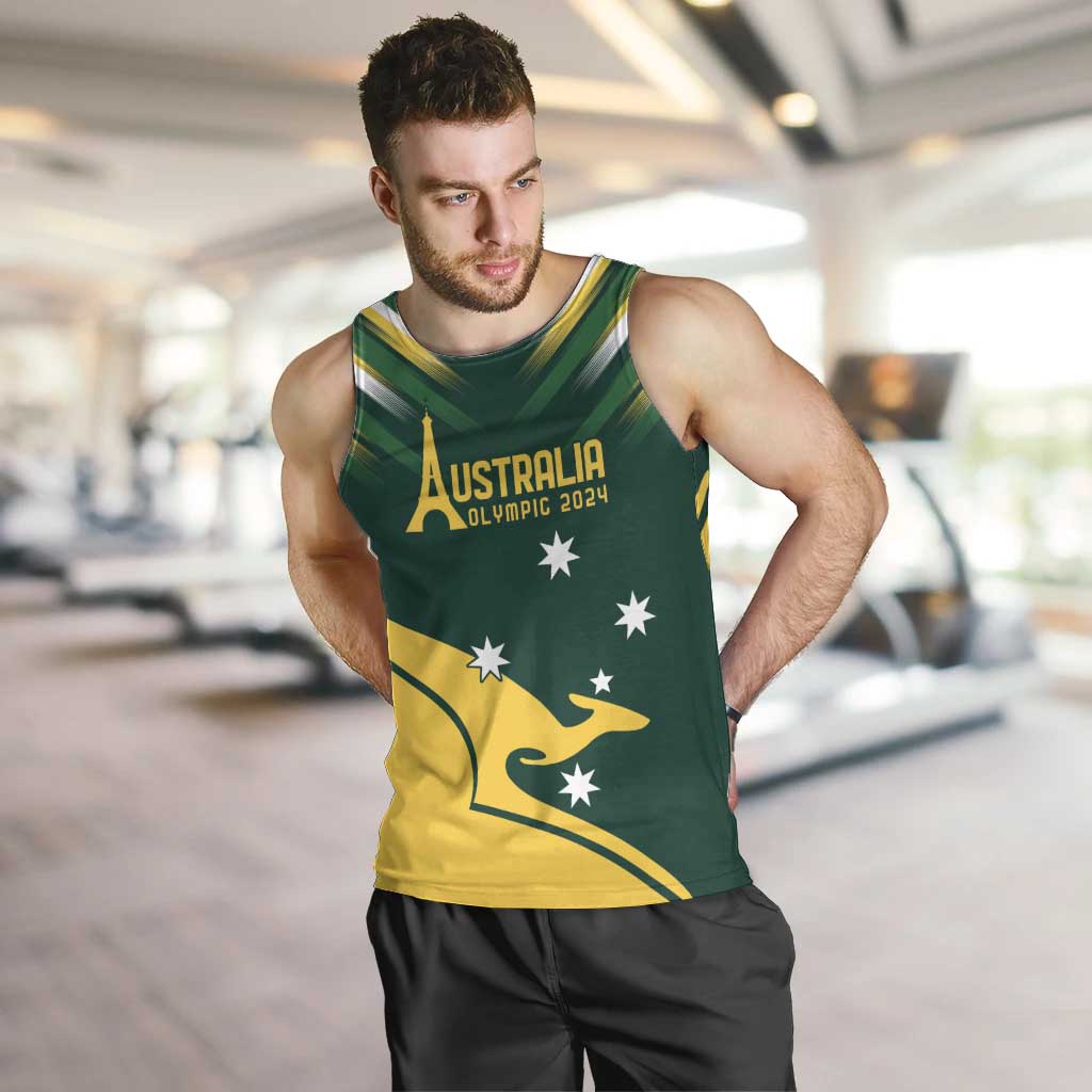 Personalised Australia Go Paris 2024 Men Tank Top National Color Ver2