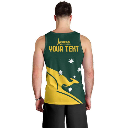 Personalised Australia Go Paris 2024 Men Tank Top National Color Ver2