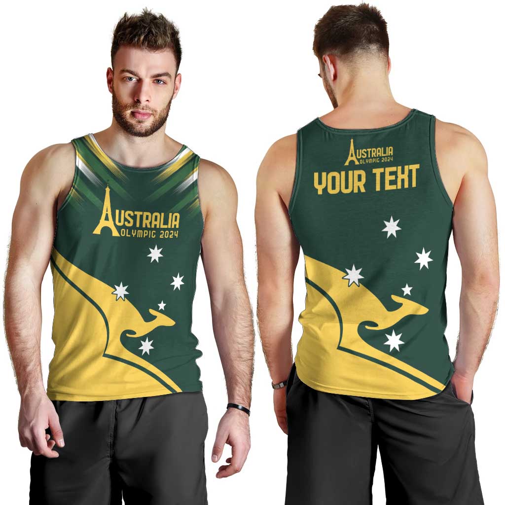 Personalised Australia Go Paris 2024 Men Tank Top National Color Ver2