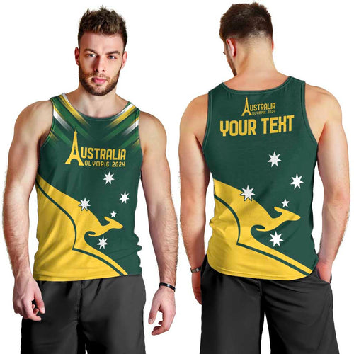 Personalised Australia Go Paris 2024 Men Tank Top National Color Ver2