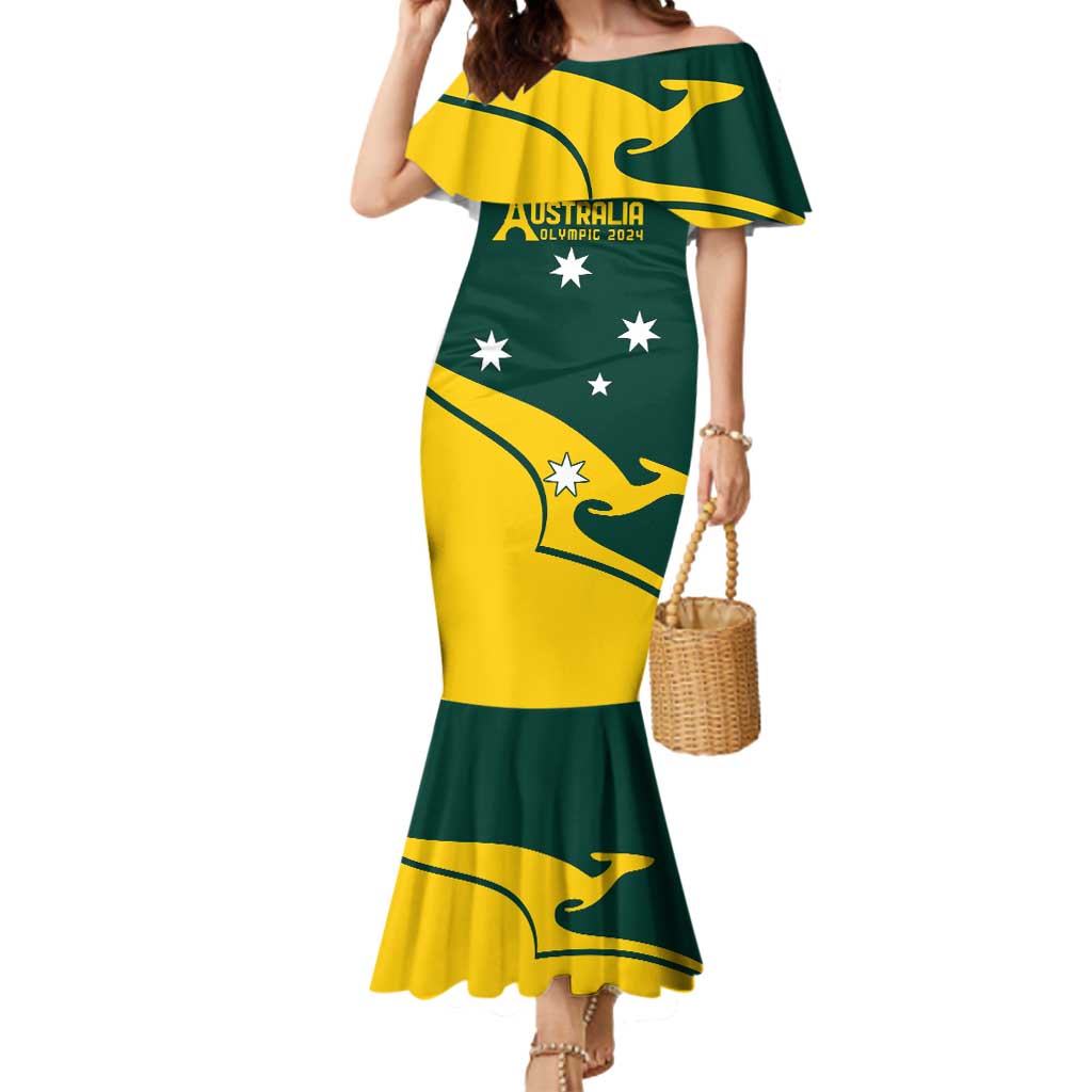 Personalised Australia Go Paris 2024 Mermaid Dress National Color Ver2