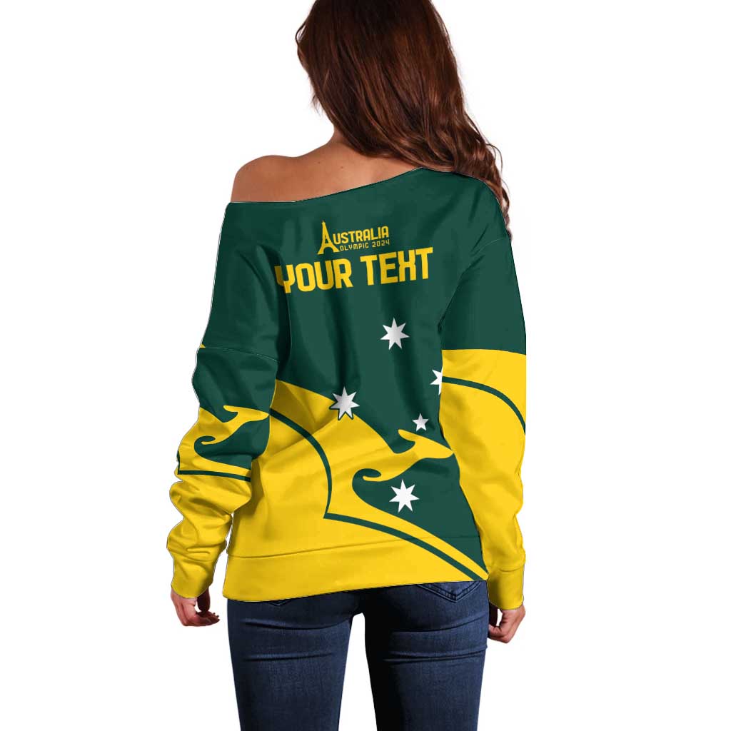 Personalised Australia Go Paris 2024 Off Shoulder Sweater National Color Ver2