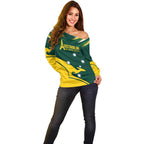 Personalised Australia Go Paris 2024 Off Shoulder Sweater National Color Ver2