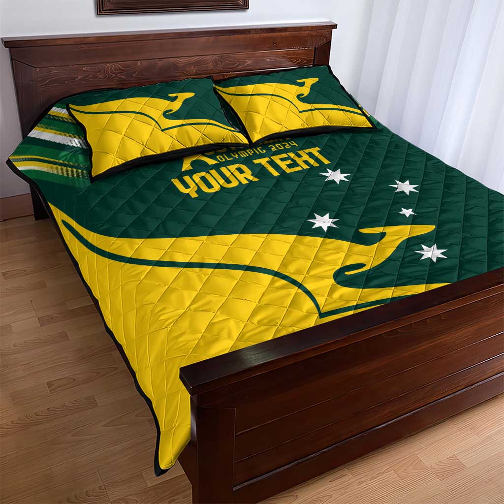 Personalised Australia Go Paris 2024 Quilt Bed Set National Color Ver2