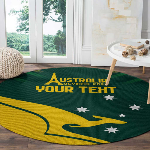 Personalised Australia Go Paris 2024 Round Carpet National Color Ver2