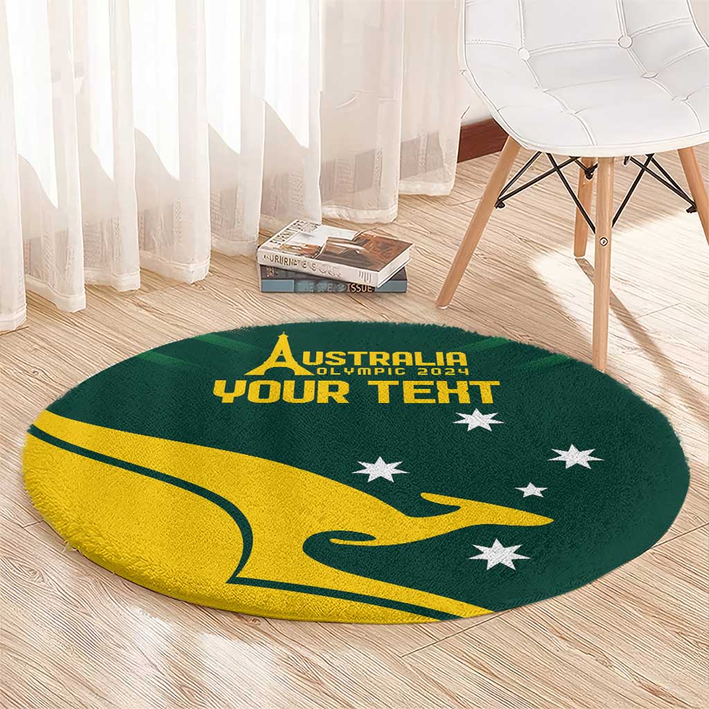 Personalised Australia Go Paris 2024 Round Carpet National Color Ver2