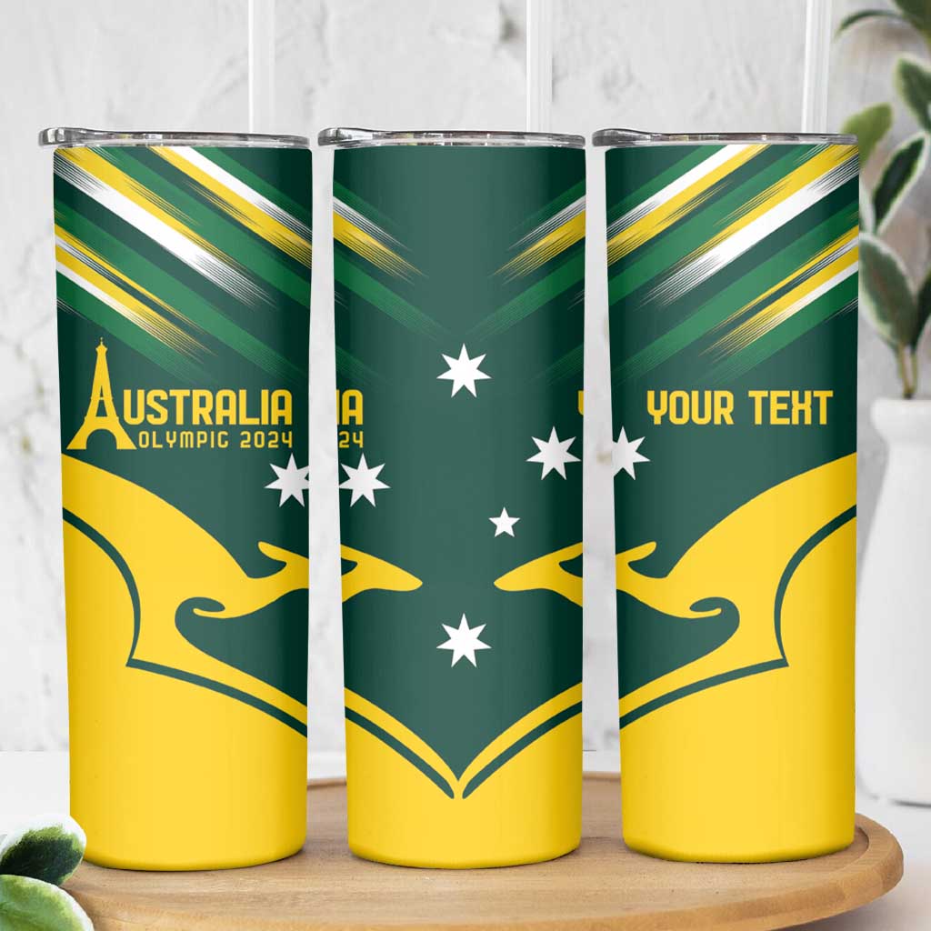 Personalised Australia Go Paris 2024 Skinny Tumbler National Color Ver2