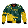 Personalised Australia Go Paris 2024 Sleeve Zip Bomber Jacket National Color Ver2
