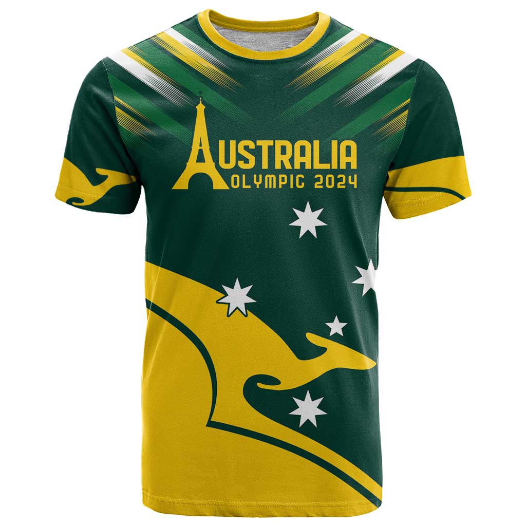 Personalised Australia Go Paris 2024 T Shirt National Color Ver2